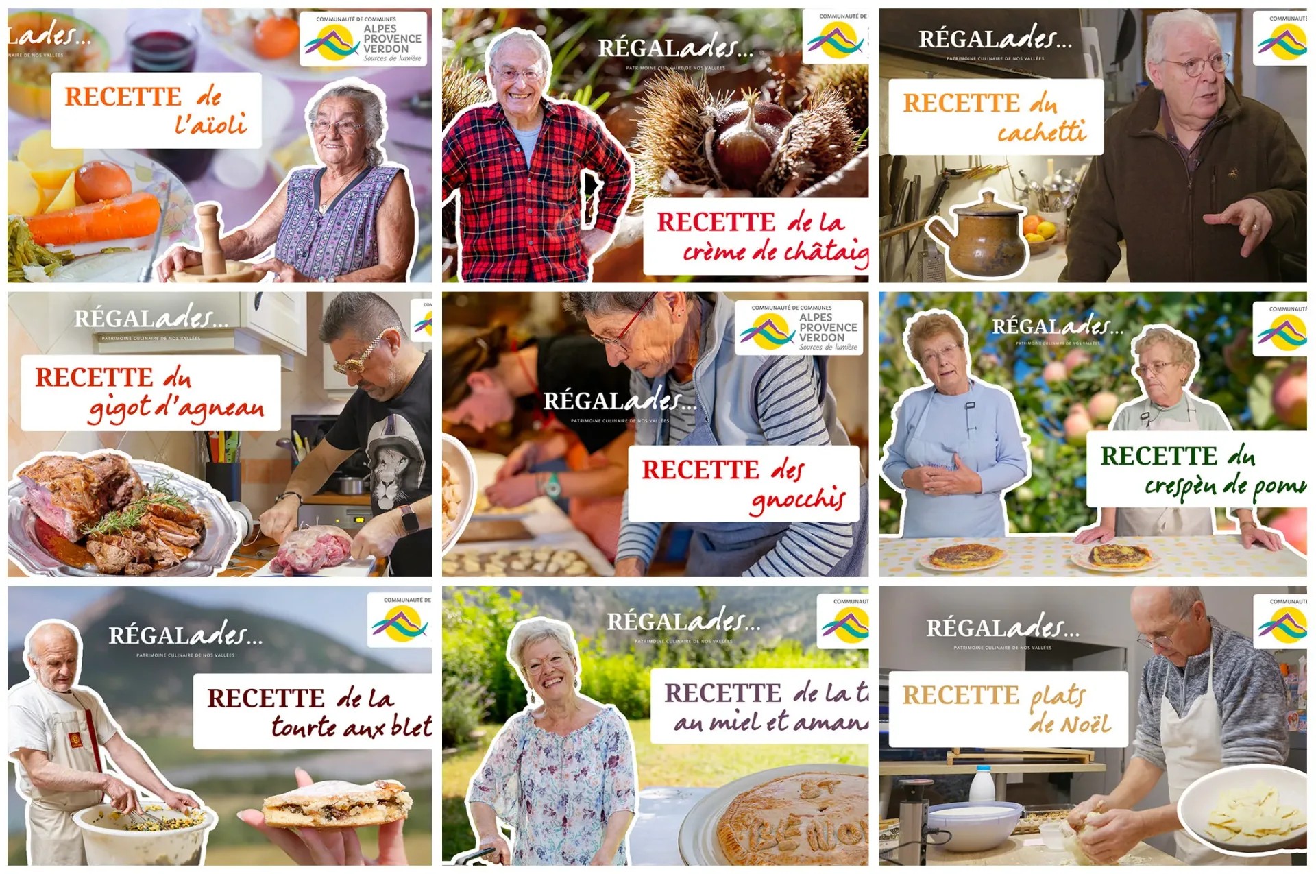 Série vidéo Régalades de la Communauté de communes Alpes Provence Verdon, patrimoine culinaire des 41 villages du territoire.