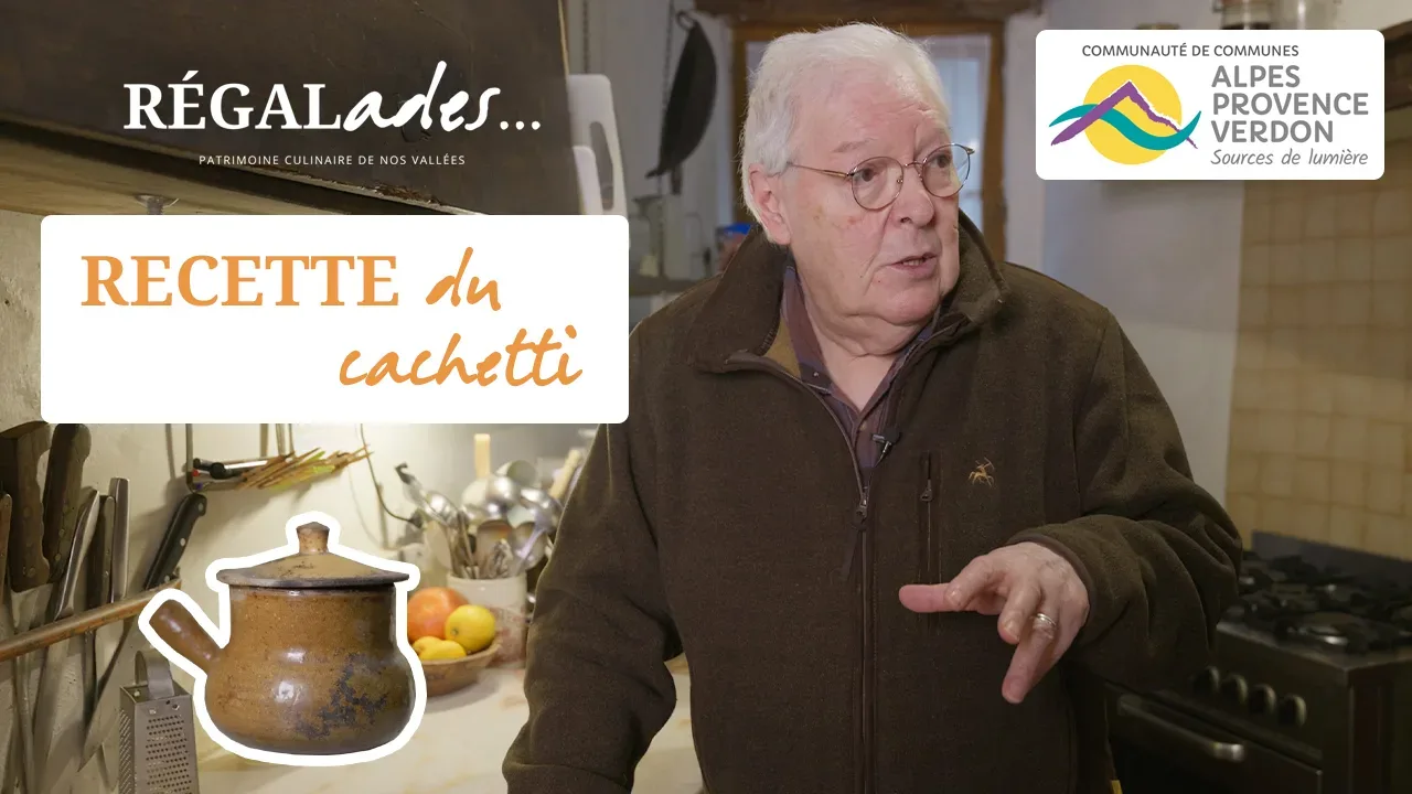 Alexandra et Julian, éleveurs à Allos, et Jean-Louis, à Annot, présentent le cachetti dans la série Régalades de la CCAPV.
